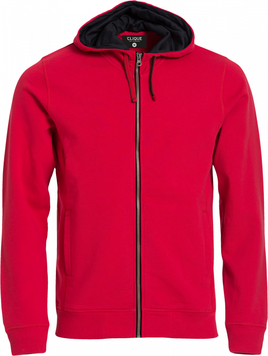 Clique - Classic Hoody Full Zip - Red & black