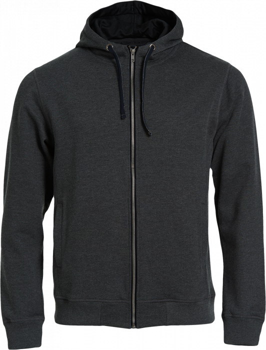 Clique - Classic Hoody Full Zip - Antracite Meleret & sort