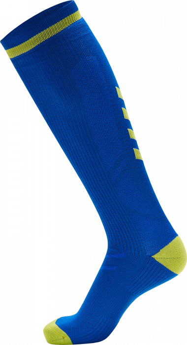 Hummel - Elite Indoor Sock Lang - True Blue & green gecko