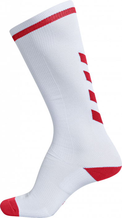 Hummel - Elite Indoor Sock Lang - Hvid & true red
