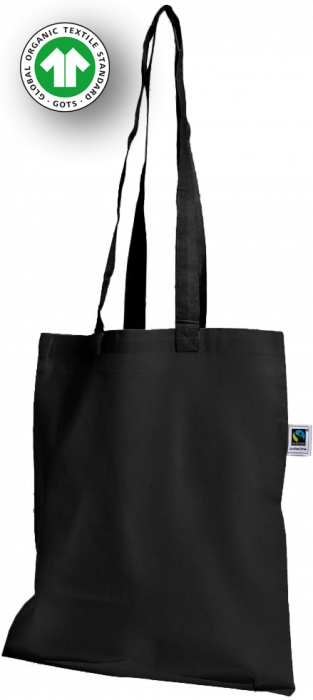 Clique - Fair Trade & Gots Tote With Long Straps - Nero