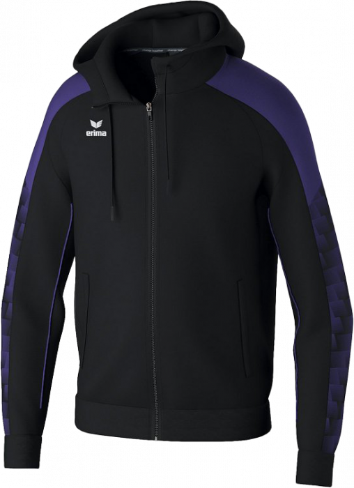 Erima - Evo Star Training Jacket With Hood - Czarny & szkarłat