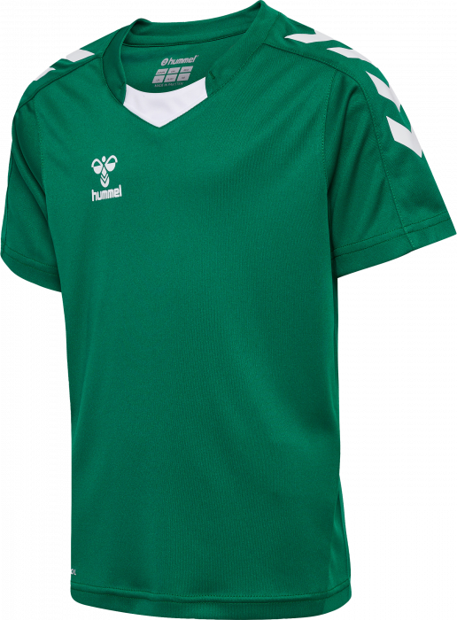 Hummel - Core Xk Poly Jersey Jr - Evergreen & blanco