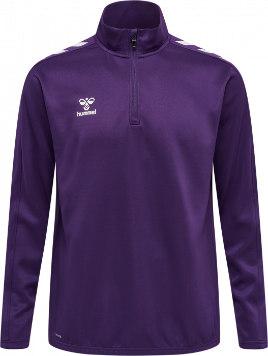 Hummel - Core Xk Half Zip Sweater - Purple Reign & vit