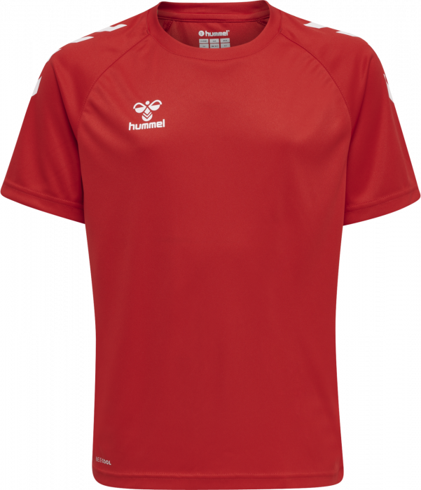 Hummel - Core Xk Poly T-Shirt Jr - True Red & vit