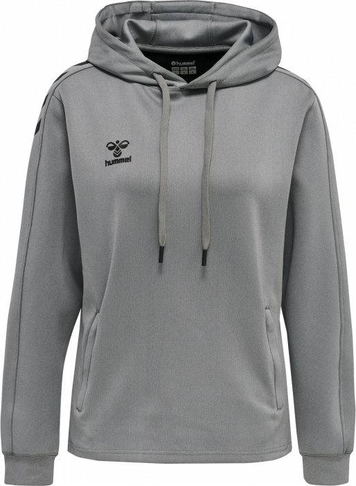 Hummel - Core Xk Poly Hoodie Women - Grey Melange & noir