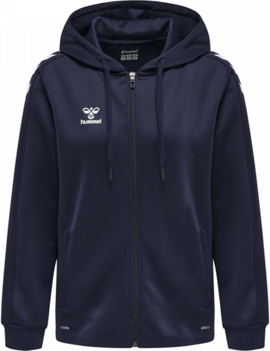 Hummel - Core Xk Poly Hoodie With Zipper Women - Marine & weiß