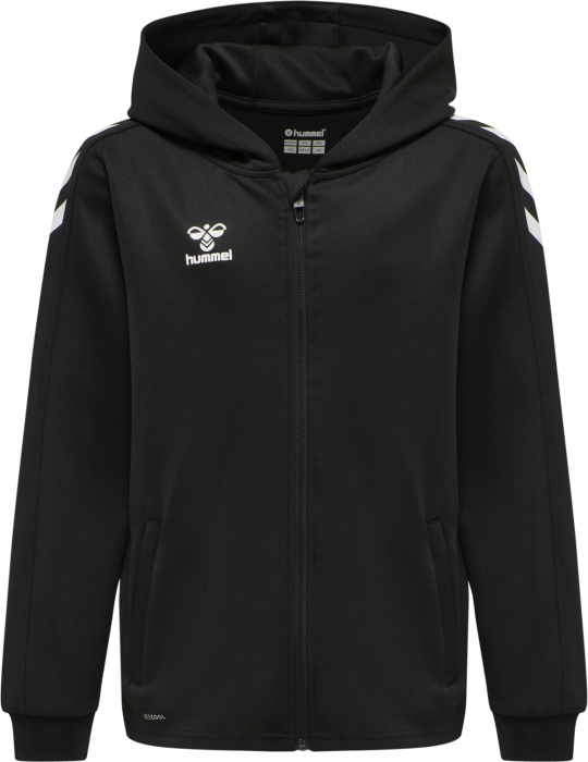 Hummel - Core Xk Poly Hoodie With Zipper Jr - Black & white