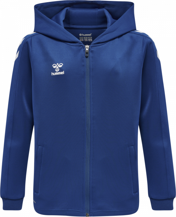 Hummel - Core Xk Poly Hoodie With Zipper Jr - True Blue & vit