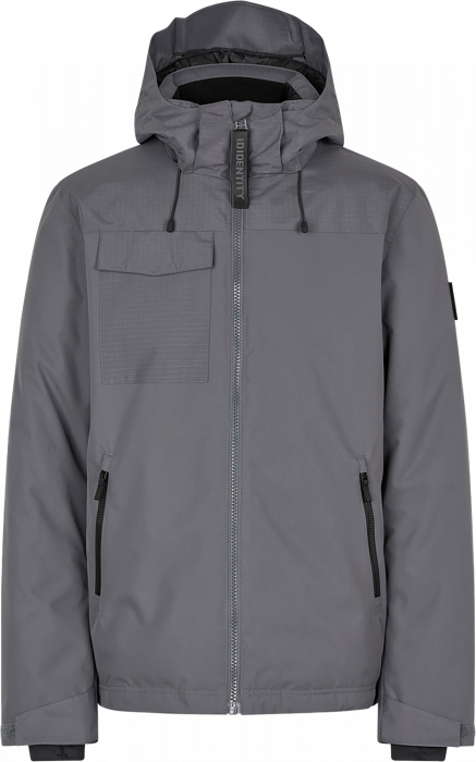 ID - Vinterjakke Med Hætte Herre - Silver Grey