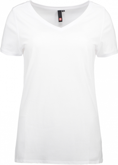 ID - V-Hals T-Shirt Dame - Hvid