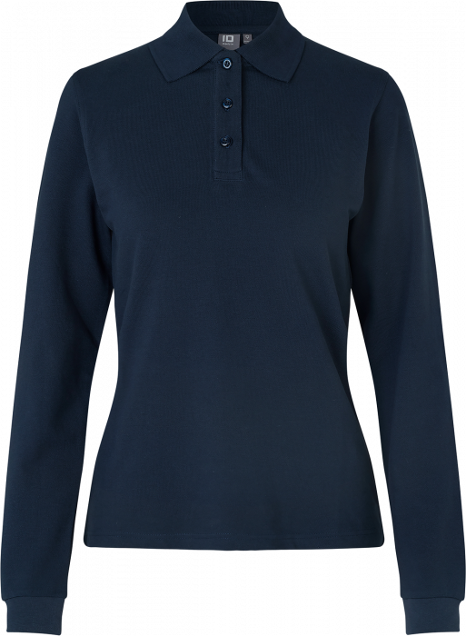 ID - Long-Sleeved Polo Shirt Stretch Woman - Marin