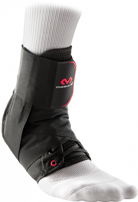 McDavid - Ankle Brace W Straps - Sort & scarlet red