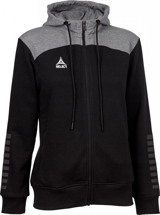 Select - Oxford Zip Hoodie Women - Negro & melange grey